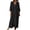 Black-A, variant on QHFBli Womens Summer Casual Maxi Dress 2026 Solid Plus Size Loose Short Sleeve Deep V-Neck Flowy Vacation Sundress