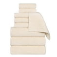 thumbnail image 2 of Superior Playa Zero Twist Cotton Solid Waffle Textured 9 Piece Towel Set, Ivory, 2 of 7