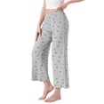thumbnail image 4 of INSPIRE CHIC Womens Pajama Bottoms Palazzo Print Lounge Elastic Waist Sleepwear Loose Wide Leg Pants S Gray, 4 of 6