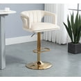 thumbnail image 2 of 26 Inch Kitchen High Bar Chairs Polyester Fabric Bar Stool Chair Set of 1 Height Adjustable Counter Chair with Back Swivel Barstool with Footrest for Kitchen Dining Room(Ivory), 2 of 8