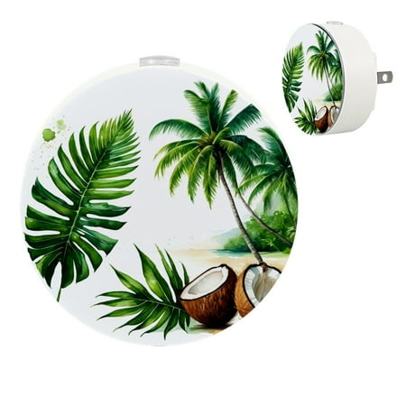 

YZUOUZY Lamp for Bedroom LED Lamp Small Bedside Lamps Set of 2 Coconut Palm Watercolor