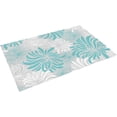 thumbnail image 2 of Aqua Chrysanthemum Flowers Placemat for Dinning Table Placemat Set of 4-Cotton Linen, Waterproof Cloth Table Mat-Easy Clean Place Mat Machine Washable Fabric, Floral Grey, 2 of 6