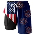 thumbnail image 4 of Bainana Mens Swim Trunks American Flag 2 In 1 Patriotic Swim Shorts July 4Th Retro Stretch Beach Pool Sport Shorts, 4 of 4