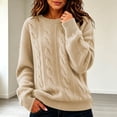 thumbnail image 6 of MaFYtyTPR Women's Cable Knit Sweater Crew Neck Long Sleeve Pullover Sweaters Solid Winter Warm Casual Loose Fit Top, 6 of 6