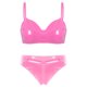 thumbnail image 3 of Ropa de discoteca de charol con aspecto mojado para mujer, lencería íntima Sexy, conjunto de ropa interior, sujetador inalámbrico, Top con bragas con cremallera frontal de corte alto, 3 of 5