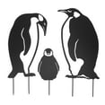 thumbnail image 1 of Estatua de estaca de familia de pingüinos, simulación de estaca de hierro hueca vívida, decoración para jardín, césped y patio., 1 of 14