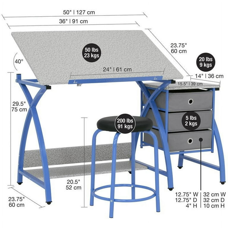 Studio Designs Comet Center Plus Drawing Table with Padded