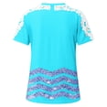 thumbnail image 4 of Birdeem Blouses pour Femmes Impression Manches Courtes Col Rond Chandail Dentelle Hauts Chemises Blouse, 4 of 12