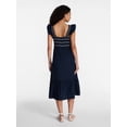 thumbnail image 3 of Time and Tru Women's and Women's Plus Sleeveless Smocked Cotton Midi Dress, Sizes XS-4X, 3 of 5