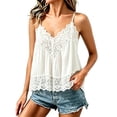 thumbnail image 3 of Breezora Women's Lace Trim Spaghetti Strap Sleeveless Tank Top Lace V Neck Camisole Casual Summer Layering Cami, 3 of 6