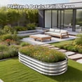 thumbnail image 3 of HGD Raised Garden Bed Kit Oval Galvanized Metal Outdoor Planter 4x2x1 ft, 3 of 12
