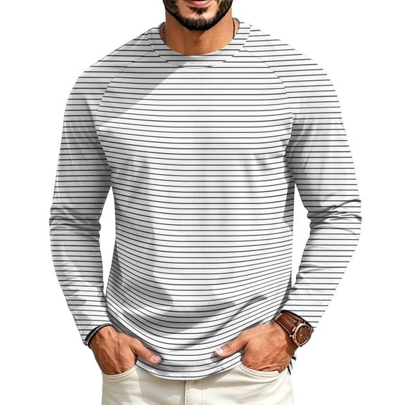 JoveMarine Mens T-Shirts Long Sleeve Raglan - Round Neck Casual Everyday Wear, Shirts for Men Classic Baseball Tee, Long Sleeve Shirts for Men for Casual,Black L