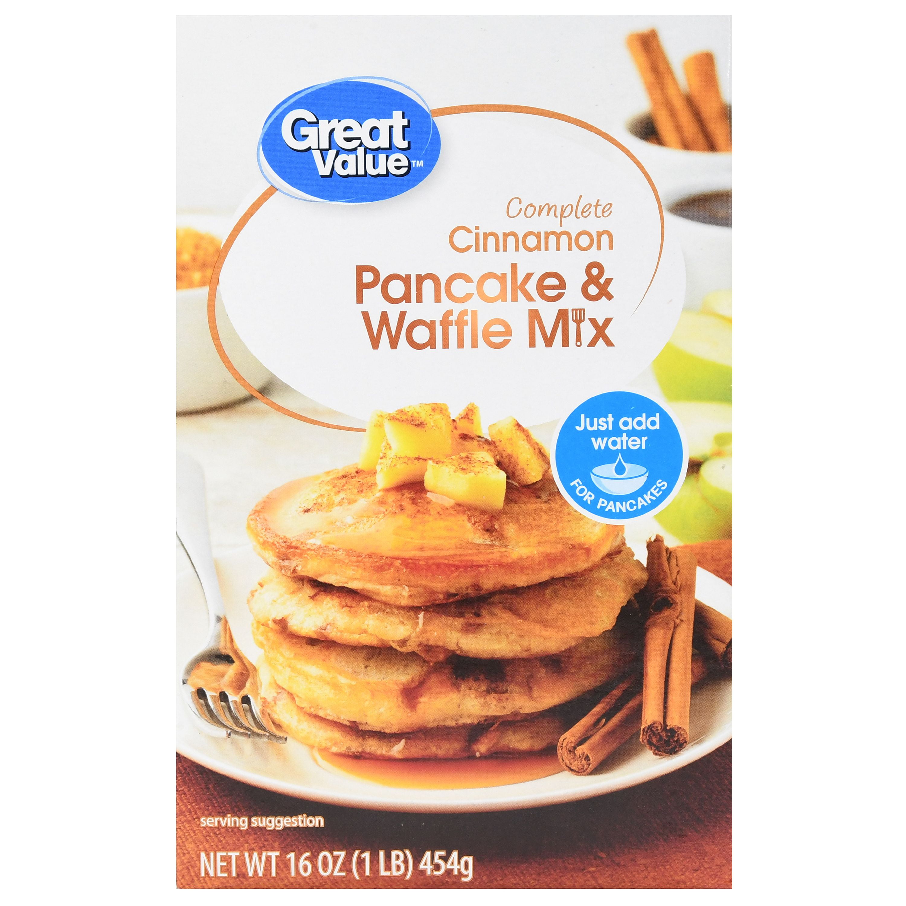 Great Value Pancake & Waffle Mix, Cinnamon, 16 oz