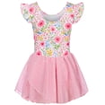 thumbnail image 3 of Lanbubble Girls Ballet Leotards Ruffle Sleeve Toddler Ballerina Dance Dress with Shiny Tutu Skirt 3-7 Years, 3 of 8
