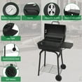 thumbnail image 5 of Segmart 10" Charcoal Barrel Grill with Side Table, Thermometer and Wheels, 5 of 10