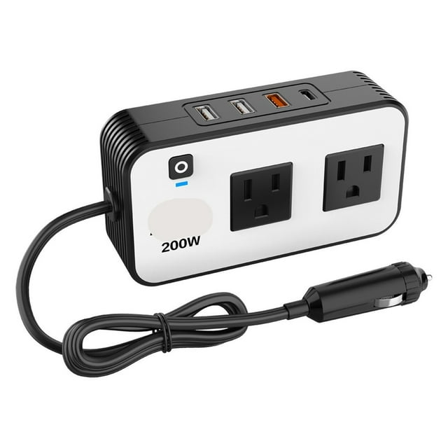 200w Modified Wave Car Inverter 12v to 110v Car Power Converter for Home, RV ,Easy to Operate