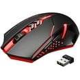 thumbnail image 1 of Wireless Gaming Mouse with Unique Silent Click, Breathing Backlit, 2 Programmable Side Buttons, 2400 DPI, Ergonomic Grips, 7-Button Design, 1 of 7