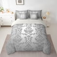 thumbnail image 2 of Manfei Vintage Damask Floral 7-Piece Twin Bedding Sets,Boho Flower Bedding Comforter Set,Gray Victorian Sheet Sets,Breathable Bedroom Decorative Reversible, 2 of 8