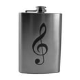 thumbnail image 1 of 8oz Treble Clef Note Flask L1, 1 of 1