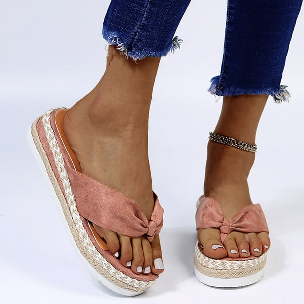 Moda mujer correa de tobillo verano sandalias planas chanclas Shose Wmkox8yii hj789