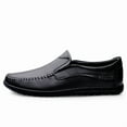 thumbnail image 4 of Men's Casual Loafers Slip On Leather Shoes Comfortable Lightweight Driving Shoes Male Moccasins Classic Penny Loafer Flats Boat Shoes Outdoor Walking Shoes, 4 of 11