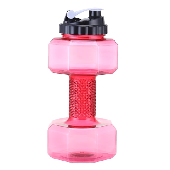 EeaseMX Botella de agua portátil con forma de mancuerna, ideal para deportes, levantamiento de pesas y fitness (roja)