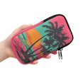 thumbnail image 2 of SEANATIVE Double Glasses Case Soft Neoprene Zipper Sunglasses Pouch with 2 Pockets, Eyewear Holder for Women Men Travel Glasses Organizer Pouch, Tropical Beach Sunset Palm Tree Pink Green Orange, 2 of 7