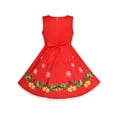 thumbnail image 2 of Robe Fille Rouge Flocon de Neige Cloche de Noël Fête Vacances 14 Ans, 2 of 6