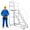 White, variant on LEDMOMO Rolling Ladder 6 Step Work Platform with Handrails White Heavy Duty Carbon Steel