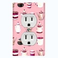 thumbnail image 1 of Metal Light Switch Wall Plate Outlet Cover (Coffee Mocha Espresso Tea Pot Kettle Maker Festive Cup Pink Pattern - Single Duplex), 1 of 2