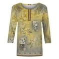 thumbnail image 2 of Patlollav Womens T-shirt Fashion Print Loose 3/4 Sleeve Blouse Round Neck Tops, 2 of 6