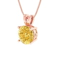 thumbnail image 2 of Clara Pucci 18K Rose Solid Hypoallergenic Gold 2.5Ct Yellow Zircon Round Brilliant Cut Solitaire Designer Necklace Pendant For April, 2 of 6
