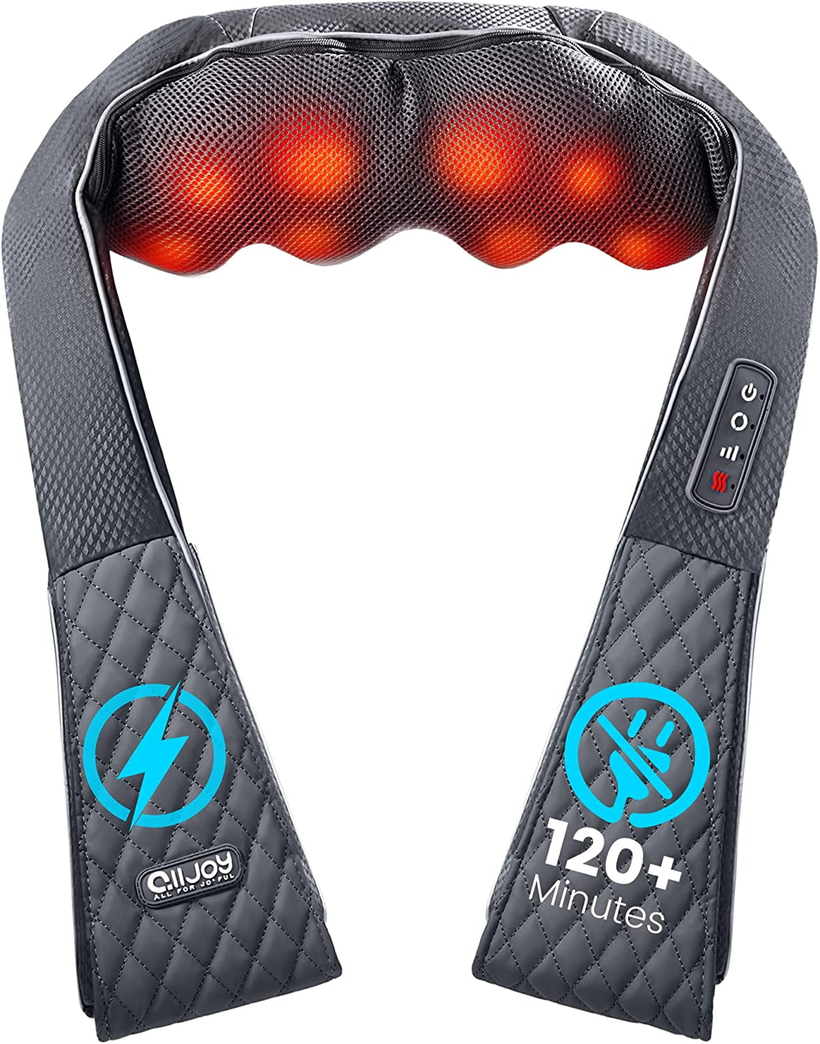 Cordless Neck Massager with Heat, Rechargeable Shiatsu Back Shoulder