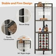 thumbnail image 7 of Tribesigns Corner Wine Rack with Glass Holder and Storage Shelf, Industrial 4 Tier Corner Bar, Corner Shelf, 7 of 7