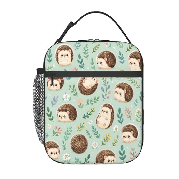 Cute Hedgehog Lunch Bag Reusable Thermal Lunch Tote with Handle for Women and Men