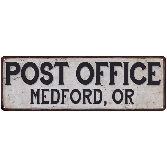 Medford, Or Post Office Metal Sign Vintage 6x18 106180011413