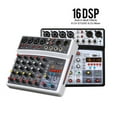 thumbnail image 2 of Wireless 6 Channel Audio Mixer Portable Mixing Console USB Interface Sound Card With 16 DSP Echo 48V Phantom Power, 2 of 7