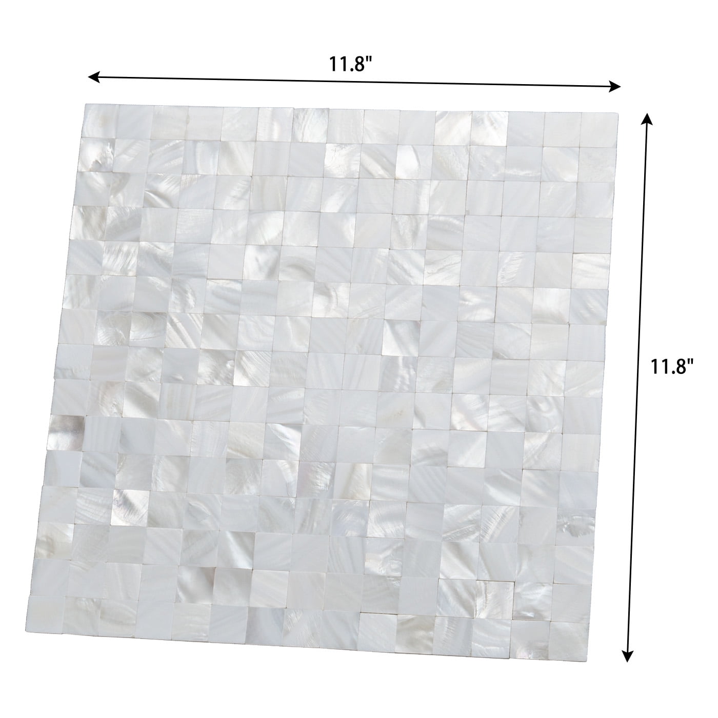 Art3d 12"x 12" Mother of Pearl Tile White Seamless Shell Mosaic for Bathroom/Kitchen Backsplashes(10-Pack)