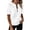 W10-White, variant on Rhuody Tops For Women Short Sleeve Solid Color Zip Front Crewneck Tee Simple Womens Clothes White