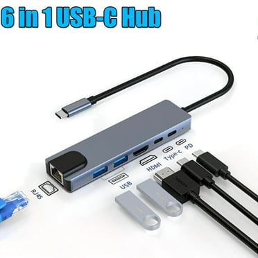 Cocobaby Portable 6 in1 USB C Hub Multiport Type C Adapter For Laptop iPhone iPad Macbook