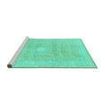 thumbnail image 2 of Ahgly Company Machine Washable Indoor Square Abstract Turquoise Blue Modern Area Rugs, 6' Square, 2 of 4