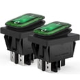 thumbnail image 1 of DIYhz 2 uds AC 16A/250V 20A/125V 2 posiciones ON/Off interruptor basculante impermeable para barco con luz indicadora verde, 1 of 5