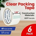 thumbnail image 2 of Clear Packing Tape - Heavy Duty Packaging Tape for Shipping, Packaging, and Sealing, 1.88 In x 60 Yards, 2.7mil Thick, For Personal and Professional Use, Thick Clear Packing Tape, 6 Tape Rolls, 2 of 4