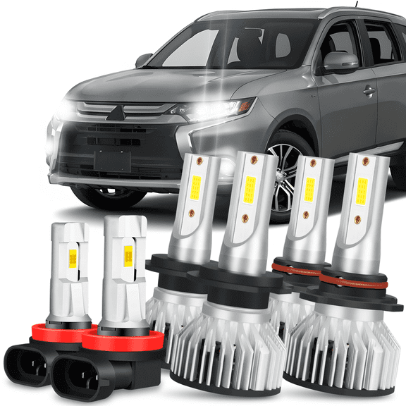 For Mitsubishi Outlander 2014-2020 9005 H7 LED Headlight High Low Beam   H11 Fog Lights Bulbs Kit 6Pcs