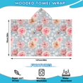 thumbnail image 2 of Pioneer Flower Floral Print Pattern Hooded Bath Towel，50"x30" for Ages 3 To 12 Kids, Quick Dry Lightweight Soft Microfiber Hood Beach Towel Cover Up for Kids, 2 of 7