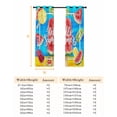 thumbnail image 6 of Pink Watermelon Blackout Curtains for Bedroom/Living Room, Summer Botanical Watercolor Thermal Insulated Kitchen Drapes with Grommets, Light Blocking Window Treatment, 2 Panels 52" x 54", 6 of 7