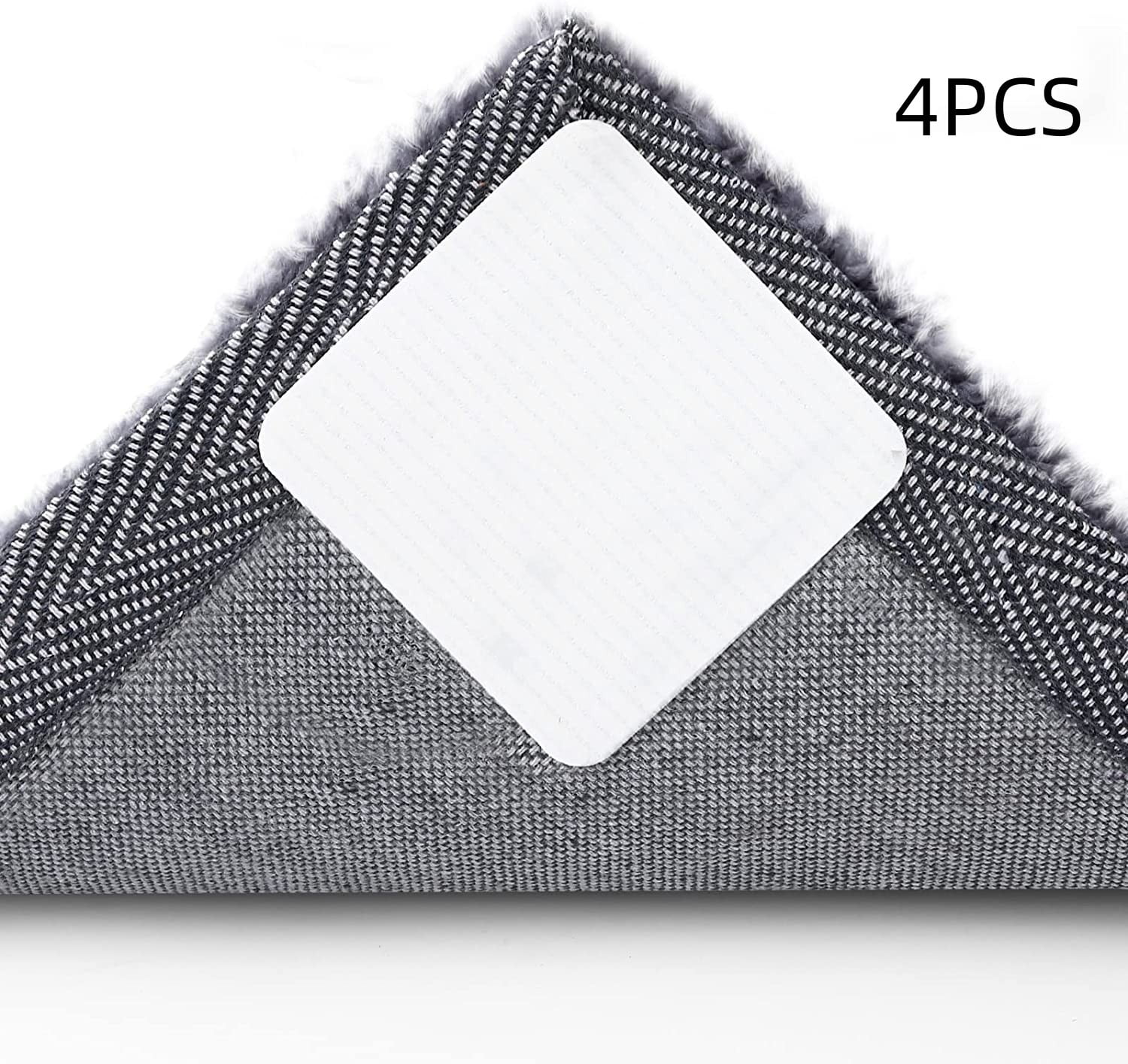 Non Slip Rug Pads, Casewin Non Skid Rug Pad Gripper, Anti-Slip Carpet Rug Mats for Under Rugs and Hard Surface Floors, 4PCS, White