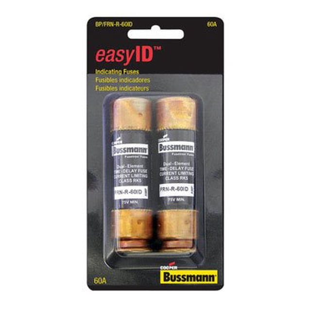 Fusibles Bussmann BP/FRN-R-60ID, 60 A, 250 V, Easy ID, paquete de 2