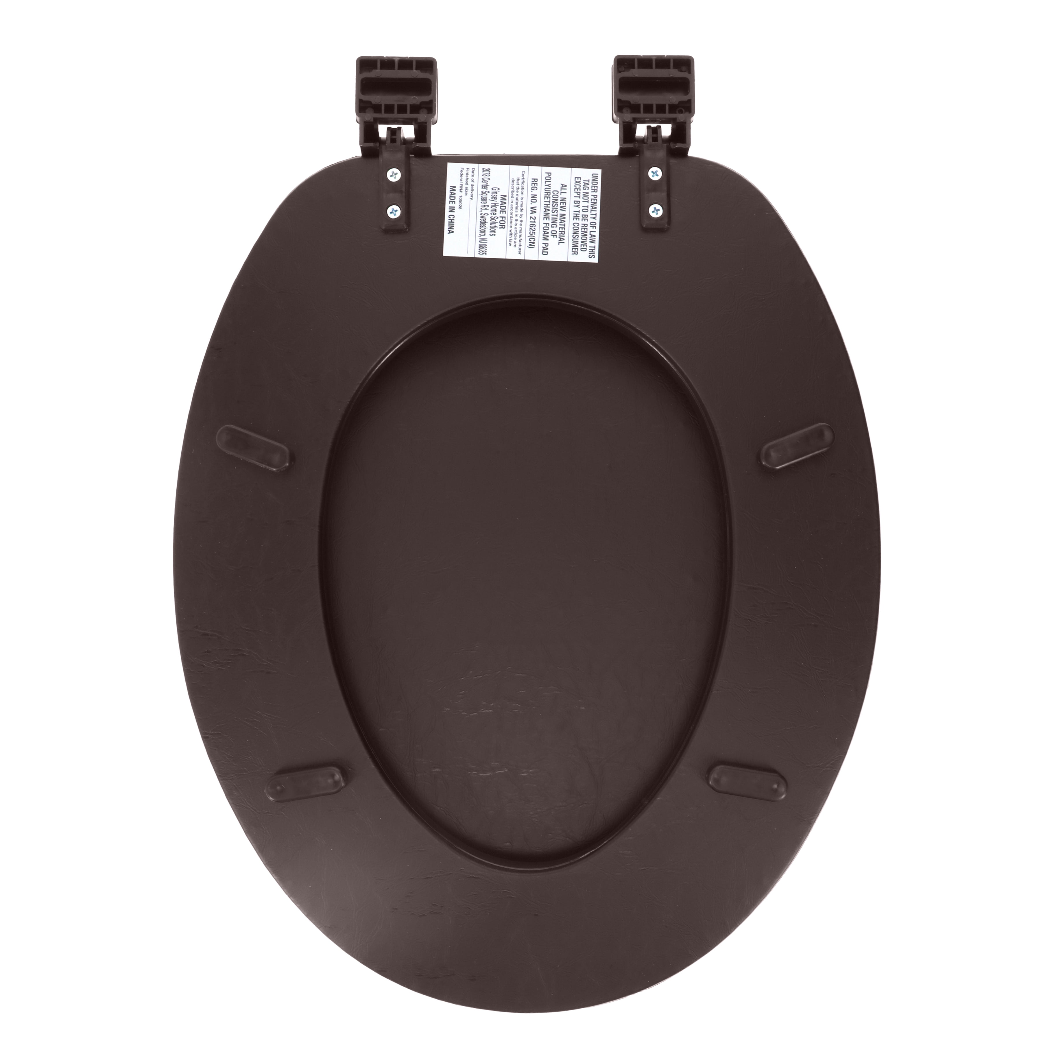 Ginsey Elongated Soft Cushion Toilet Seat, Brown