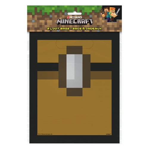 Partypro Minecraft Treat Bags 7 inches x 9 inches, Party Bags, 8-Piece